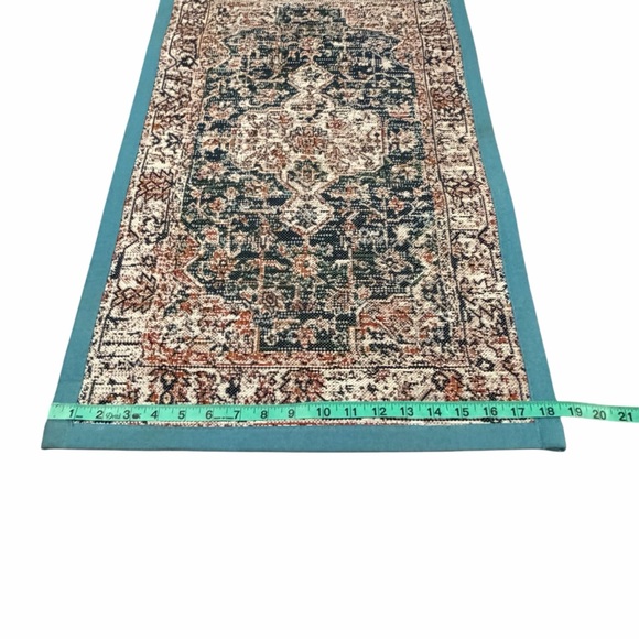 World Rug Gallery Teal Flatweave Rectangular Rug - Picture 10 of 10
